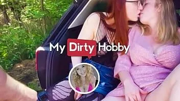 play My dirty hobby - (mia adler) her friend were watching each other masturbating when a pair of cocks appears